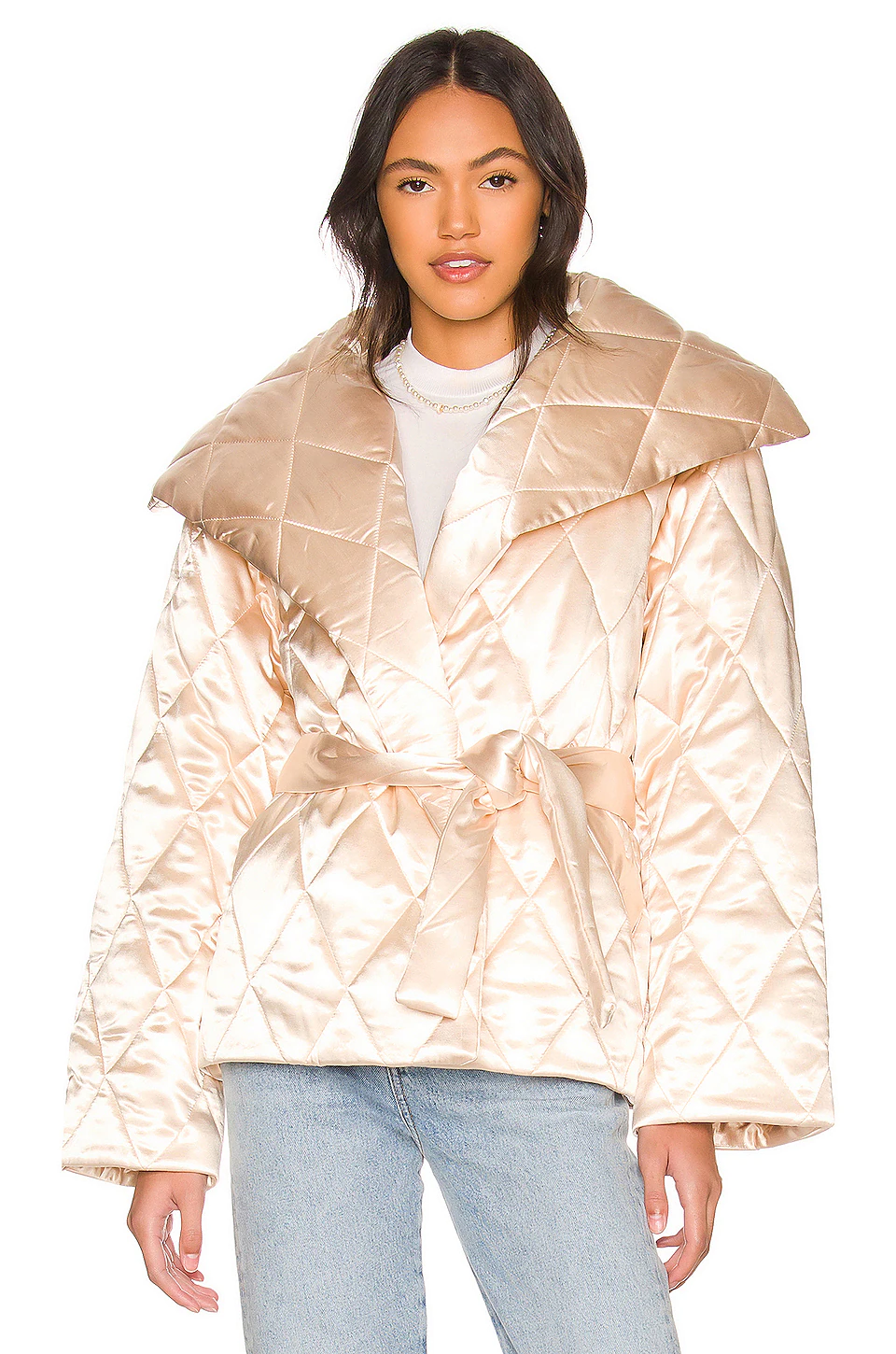 Lovers And Friends Britt Puffer Jacket In Blush