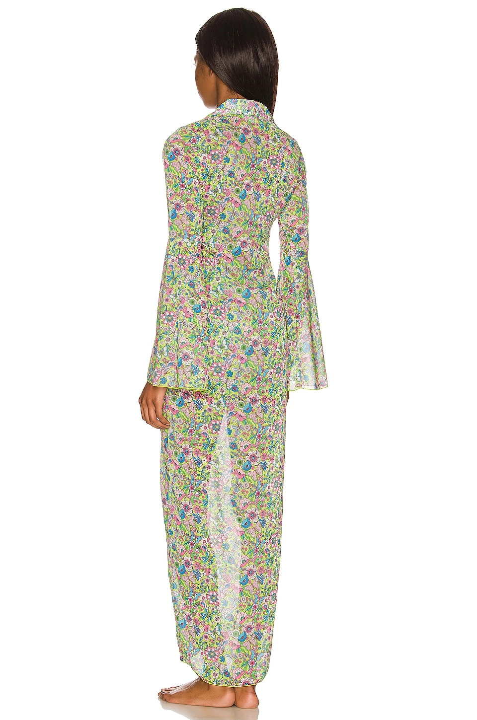 Lovers And Friends Ring My Bell Robe In Lime Hippy Floral 6 Lovers And Friends Ring My Bell Robe In Lime Hippy Floral - Image 4