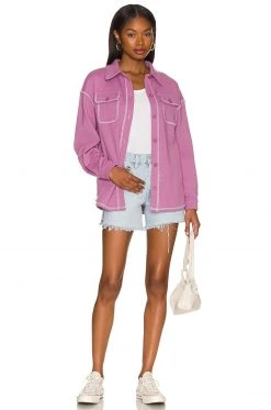 Lovers And Friends Utility Shacket In Purple Grape -LOVERS AND FRIENDS Shop LOVF WO455 V4