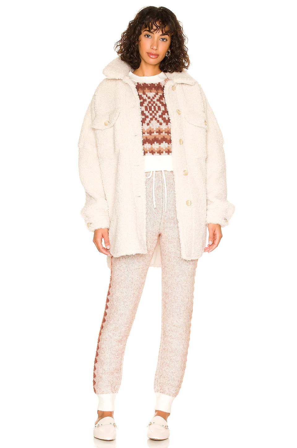 Lovers And Friends Tavi Fair Isle Knit Pant In Ivory & Tan 6 Lovers And Friends Tavi Fair Isle Knit Pant In Ivory & Tan - Image 4