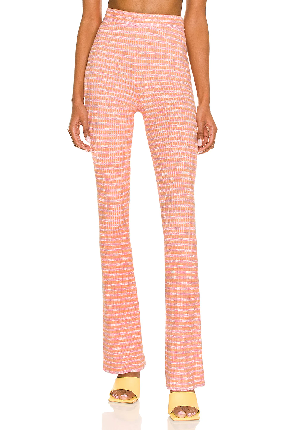 Lovers And Friends Mara Knit Pants In Pink Spacedye