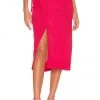Lovers And Friends Basia Wrap Midi Skirt In Deep Magenta -LOVERS AND FRIENDS Shop LOVF WQ616 V1