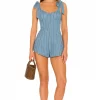 Lovers And Friends Bentley Romper In Blue -LOVERS AND FRIENDS Shop LOVF WR299 V1