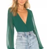 Lovers And Friends Layla Bodysuit In Emerald Green -LOVERS AND FRIENDS Shop LOVF WS1131 V1