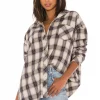Lovers And Friends Gela Oversized Top In Nude Plaid -LOVERS AND FRIENDS Shop LOVF WS1821 V1