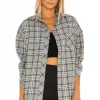 Lovers And Friends Gela Oversized Top In Sage Plaid -LOVERS AND FRIENDS Shop LOVF WS1923 V1