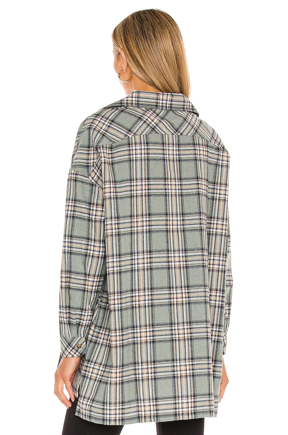 Lovers And Friends Gela Oversized Top In Sage Plaid 6 Lovers And Friends Gela Oversized Top In Sage Plaid - Image 4