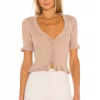 Lovers And Friends Carissa Ruffle Sweater In Nude -LOVERS AND FRIENDS Shop LOVF WS1967 V1