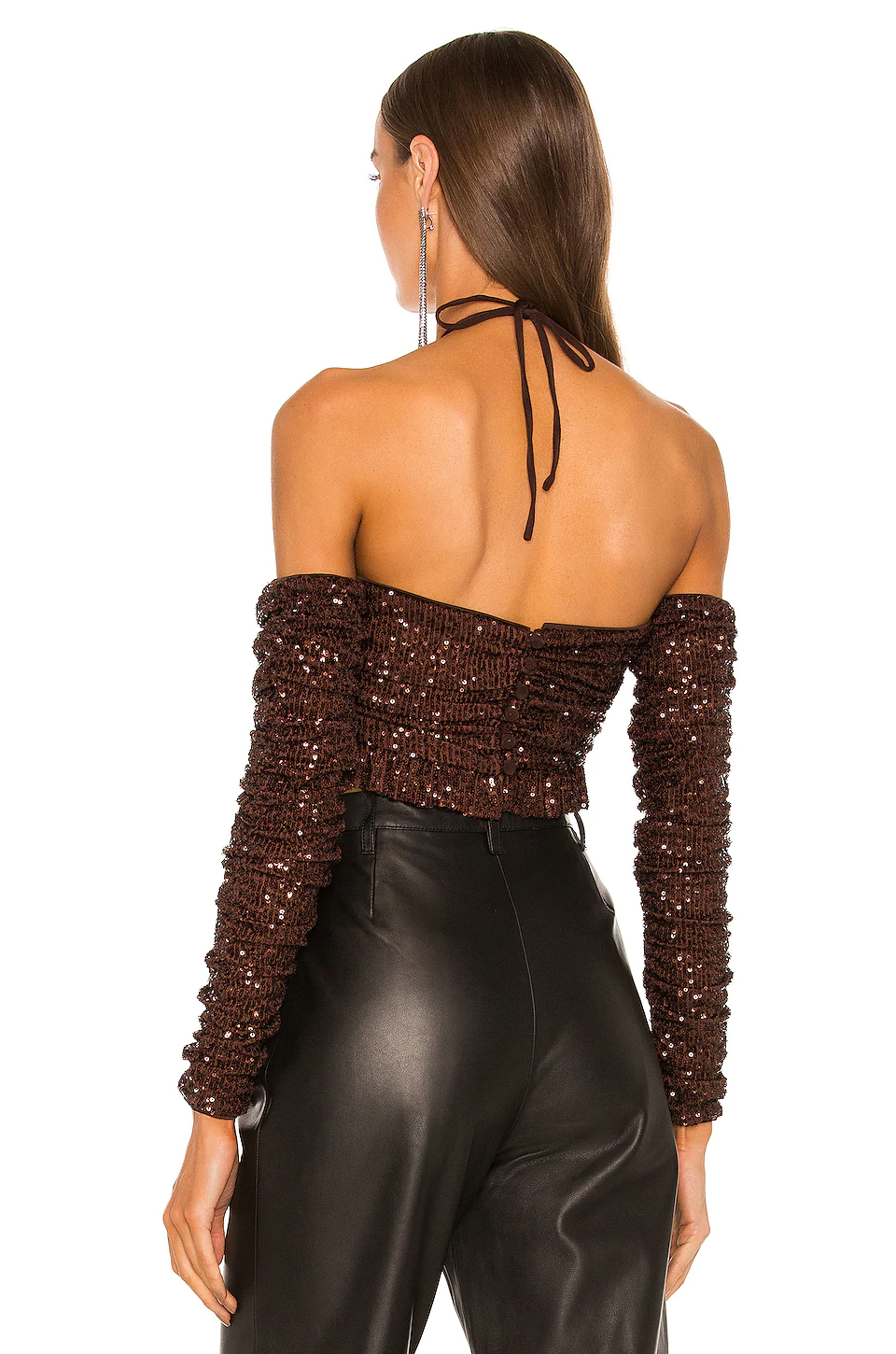 Lovers And Friends Amber Sequin Top In Cappuccino 5 Lovers And Friends Amber Sequin Top In Cappuccino - Image 3