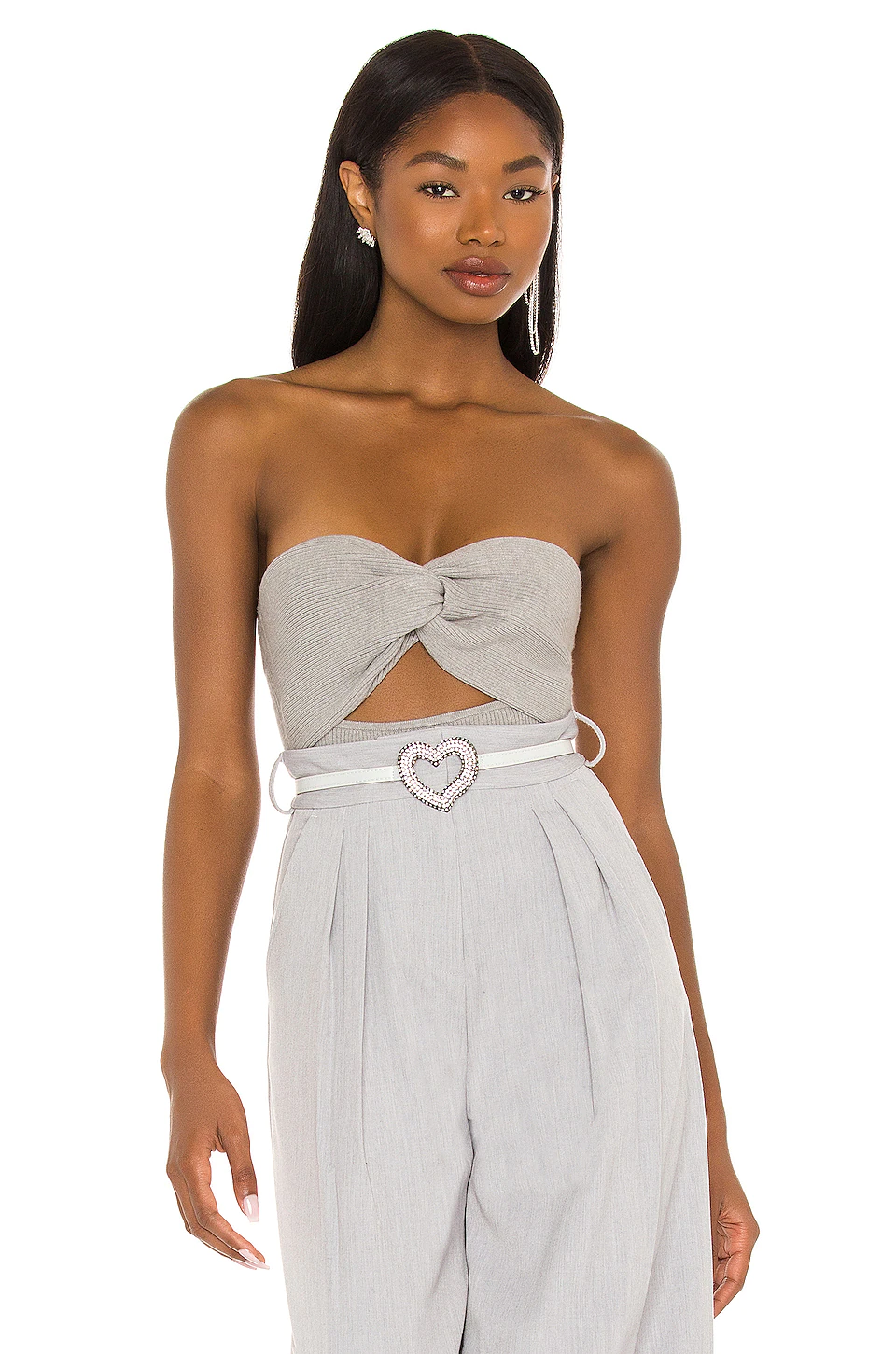 Lovers And Friends Sheila Knit Tube Top In Heather Grey
