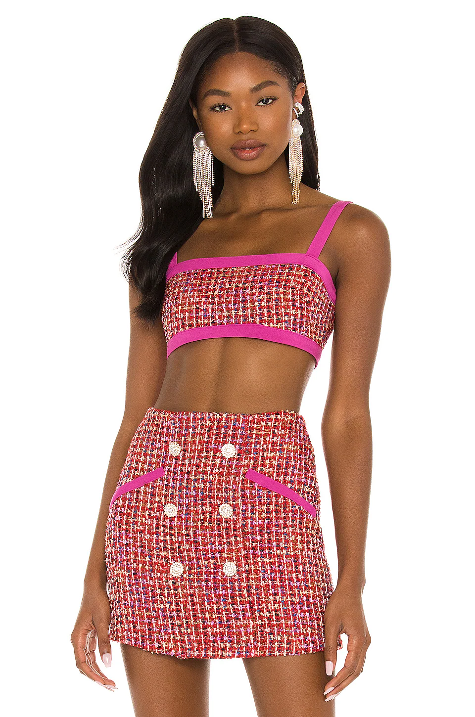 Lovers And Friends Nadja Bralette In Pink & Red