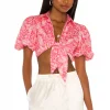 Lovers And Friends Juliet Tie Top In Sienna Tropical -LOVERS AND FRIENDS Shop LOVF WS2177 V1