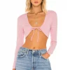 Lovers And Friends Edge Cropped Cardigan In Heathered Pink 1 Lovers And Friends Edge Cropped Cardigan In Heathered Pink -LOVERS AND FRIENDS Shop LOVF WS2208 V1