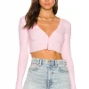 Lovers And Friends Nicola Cropped Cardigan In Pink -LOVERS AND FRIENDS Shop LOVF WS2224 V1