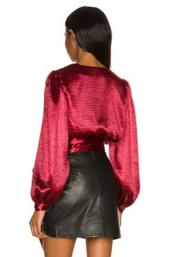 Lovers And Friends Kelly Top In Wine Red -LOVERS AND FRIENDS Shop LOVF WS2307 V3