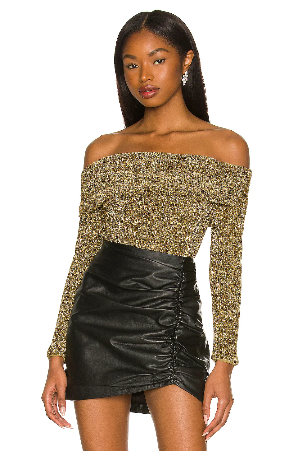 Lovers And Friends Fatima Bodysuit In Antique Gold