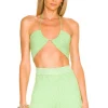 Lovers And Friends Mckenna Drawstring Top In Marled Green -LOVERS AND FRIENDS Shop LOVF WS2315 V1
