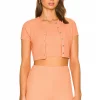 Lovers And Friends Lydia Short Sleeve Top In Peach -LOVERS AND FRIENDS Shop LOVF WS2319 V1