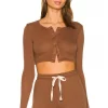 Lovers And Friends Kellan Cropped Top In Mocha -LOVERS AND FRIENDS Shop LOVF WS2347 V1