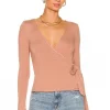Lovers And Friends Frankie Wrap Top In Latte Brown -LOVERS AND FRIENDS Shop LOVF WS2348 V1