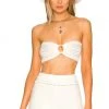 Lovers And Friends Delany O Ring Knit Bandeau Top In White -LOVERS AND FRIENDS Shop LOVF WS2364 V1