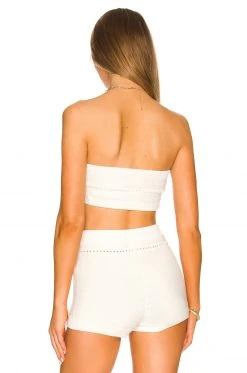 Lovers And Friends Delany O Ring Knit Bandeau Top In White -LOVERS AND FRIENDS Shop LOVF WS2364 V3