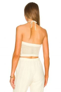 Lovers And Friends Astoria Crochet Halter Top In Ivory -LOVERS AND FRIENDS Shop LOVF WS2370 V3