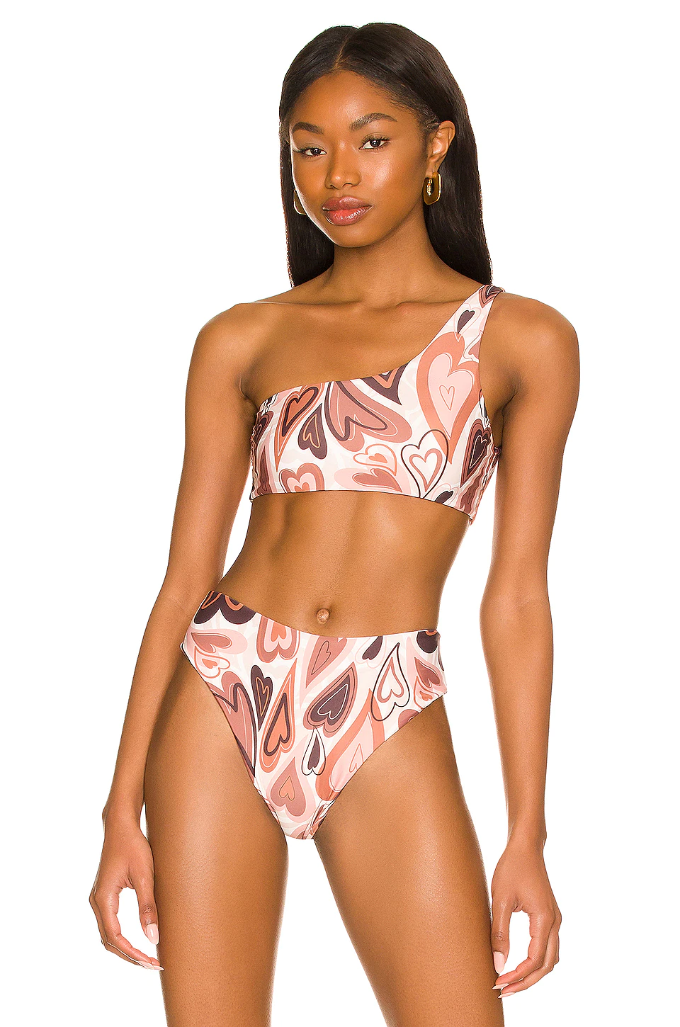 Lovers And Friends The Camille Top In Brown Swirly Hearts