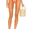 Lovers And Friends Little Me High Waist Bikini Bottom In Tangerine Floral -LOVERS AND FRIENDS Shop LOVF WX645 V1