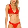 Lovers And Friends Sade Bikini Top In Blood Orange -LOVERS AND FRIENDS Shop LOVF WX651 V1