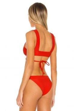 Lovers And Friends Sade Bikini Top In Blood Orange -LOVERS AND FRIENDS Shop LOVF WX651 V3