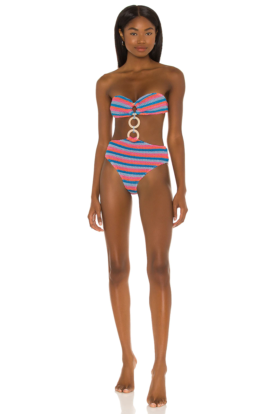 Lovers And Friends Oriana One Piece In Blue Multi Stripe