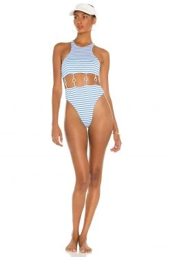 Lovers And Friends Erika One Piece In Blue & White Stripe