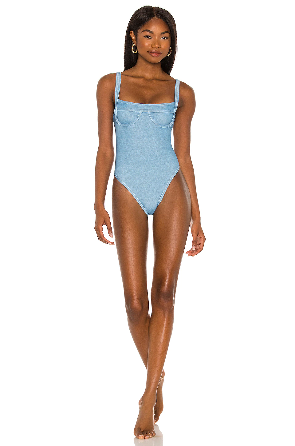 Lovers And Friends Kyra One Piece In Blue Washed Denim