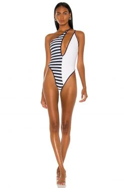 Lovers And Friends Valora One Piece In Blue & White Stripe