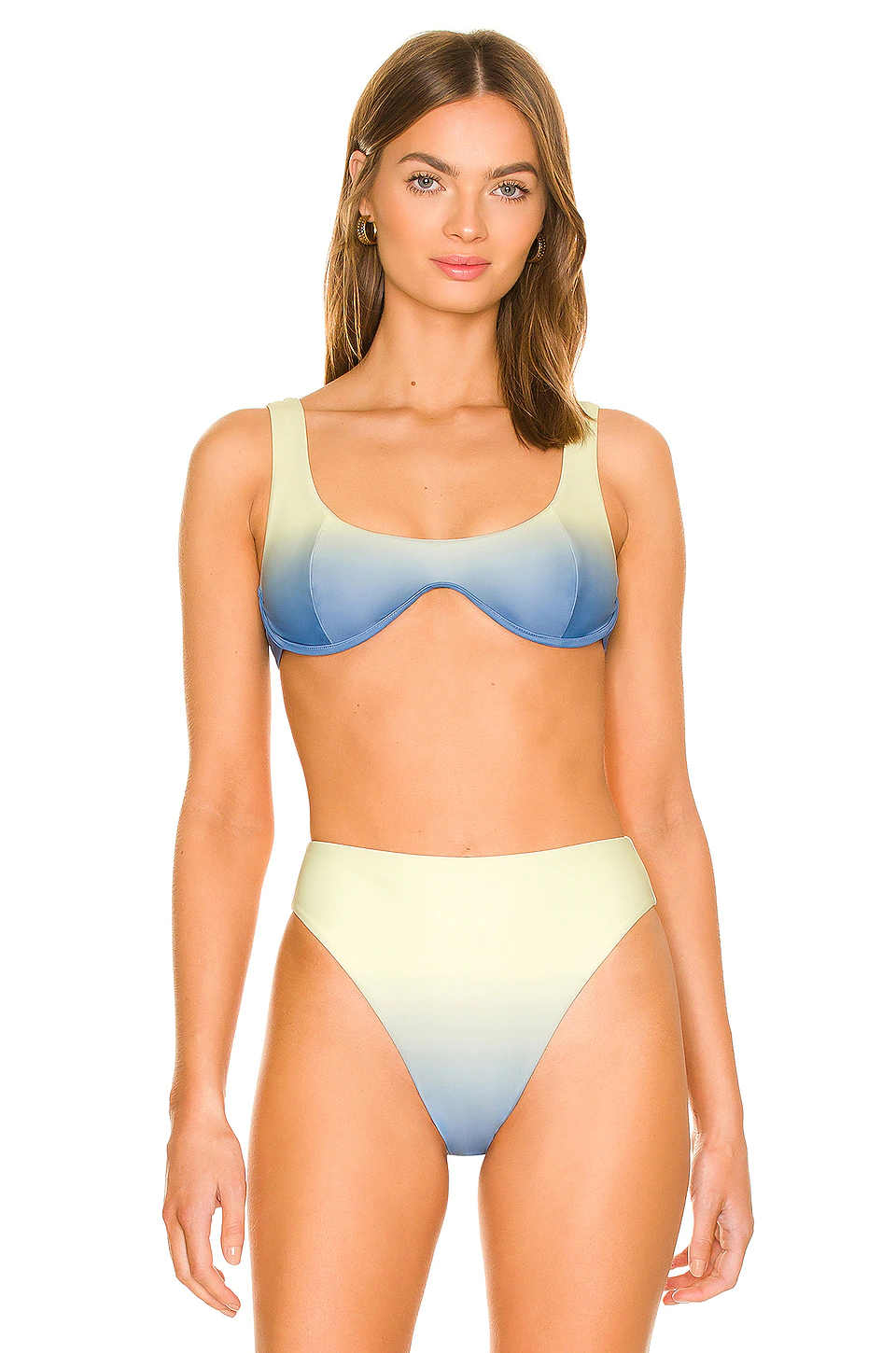 Lovers And Friends Danya Top In Yellow & Blue Ombre